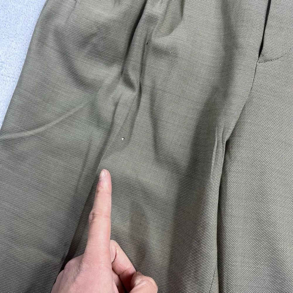 Zanella Dress Pants Duncan Mens Size 35 Brown Pleated 100% Wool Cuff Hem Italy